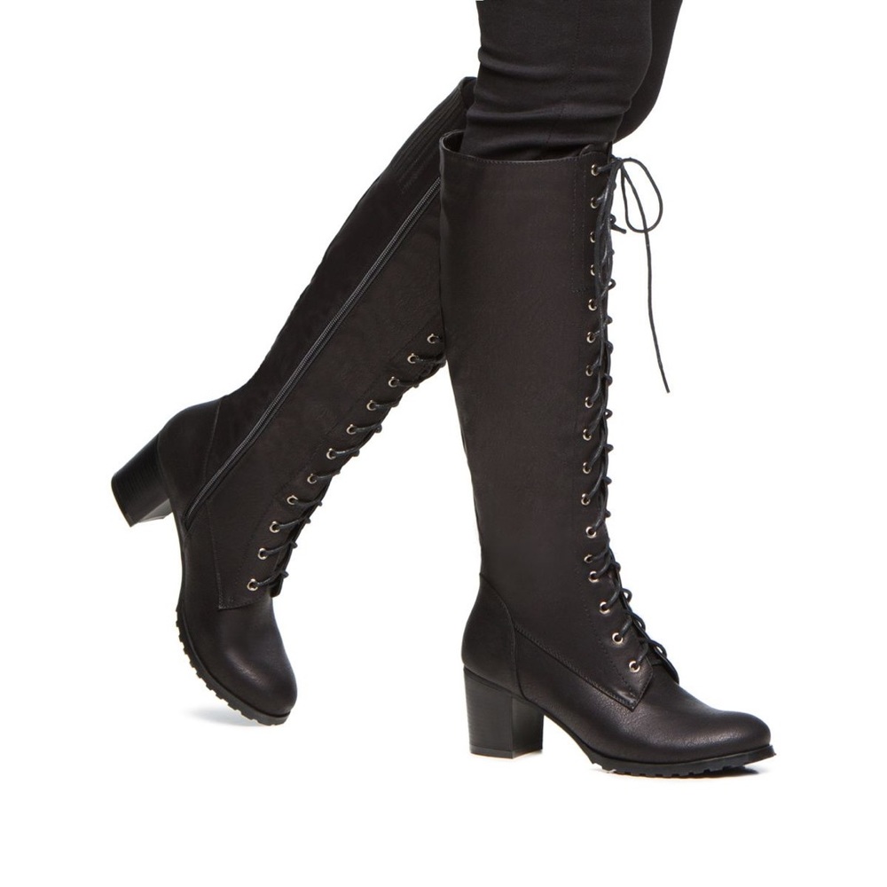 Black lace up boots
